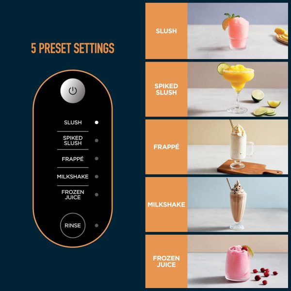 Ninja 3 Ninja SLUSHi with RapidChill Technology, 88 oz. Frozen Drink & Slushie Machine, 5 Preset Programs, Margaritas, Frappés, and More, Premium Accents, Black, FS301