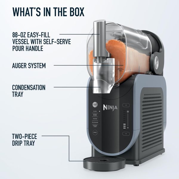 Ninja 4 Ninja SLUSHi with RapidChill Technology, 88 oz. Frozen Drink & Slushie Machine, 5 Preset Programs, Margaritas, Frappés, and More, Premium Accents, Black, FS301