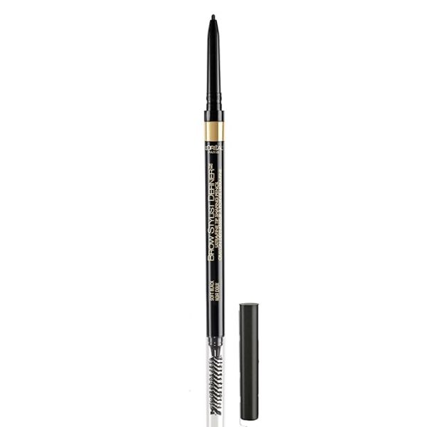 loreal-brow-stylist-definer-waterproof-pencil_ L'Oreal Paris Makeup Brow Definer Waterproof Eyebrow Pencil, Ultra-Fine Mechanical Pencil, Draws Tiny Brow Hairs and Fills in Sparse Areas and Gaps, Soft Black, 0.003 Ounce (Pack of 1)