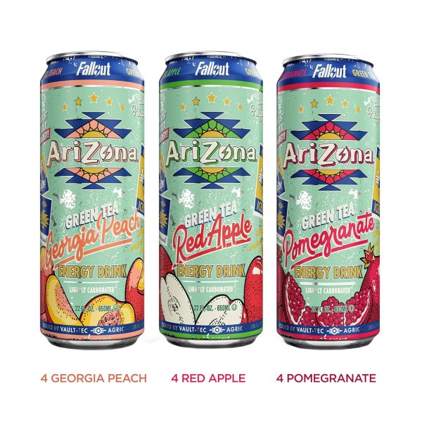 AriZona 3 AriZona x Fallout Green Tea Energy Drink, 12pk 22 fl oz