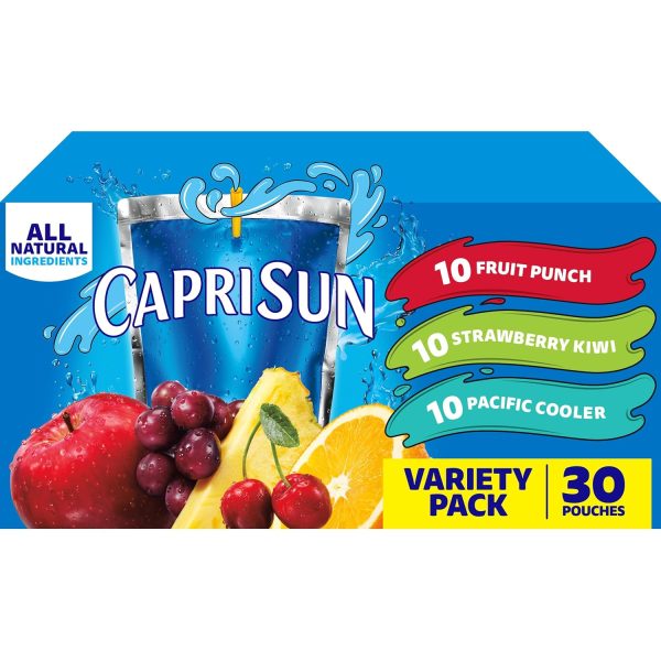 Capri Sun Capri Sun Fruit Punch, Strawberry Kiwi and Pacific Cooler Flavored Juice Drink Blend Variety Pack, 30 ct Box, 6 fl oz Pouches