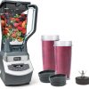 Ninja BL660 Ninja BL660 Professional Compact Smoothie & Food Processing Blender, 1100-Watts, 3 Functions -for Frozen Drinks, Smoothies, Sauces, & More, 72-oz.* Pitcher, (2) 16-oz. To-Go Cups & Spout Lids, Gray