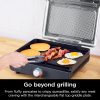 Ninja Griddle 2 Ninja Griddle and Indoor Grill, 14’’, Electric Grill, For Steak, Burgers, Salmon, Veggies, and More, Pancake Griddle, Nonstick, Dishwasher Safe, 500F, Even Cooking, Silver, GR101