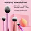 Real Techniques 5 Piece Everyday Essentials Makeup Brush Set, Includes 4 Brushes & Makeup Sponge
