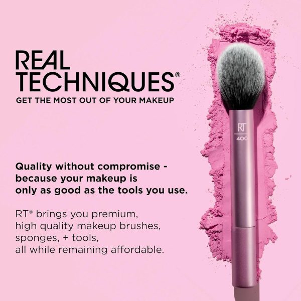 Real Techniques 5 Piece Everyday Essentials Makeup Brush Set, Includes 4 Brushes & Makeup Sponge